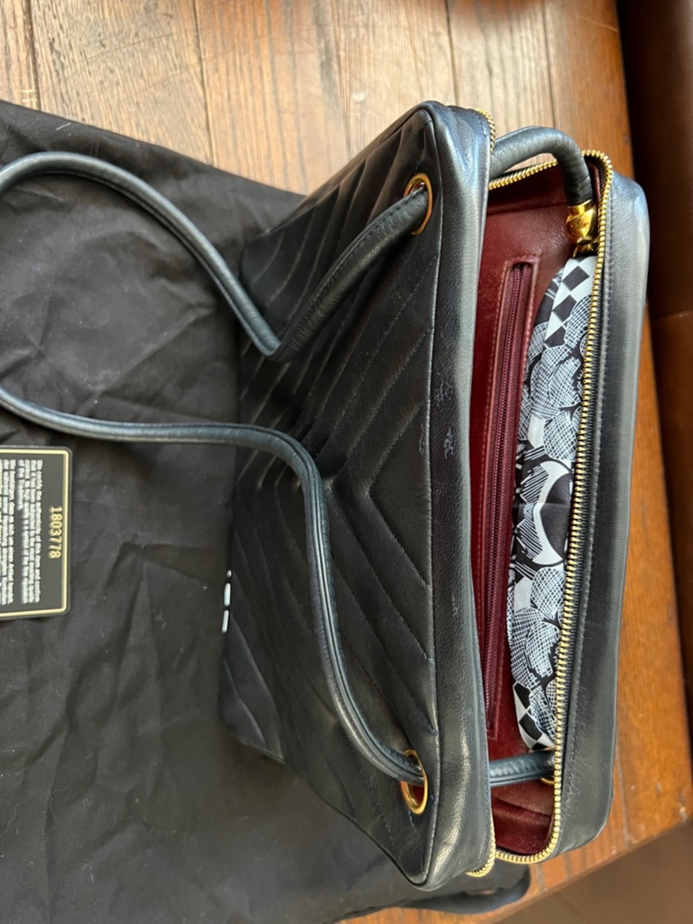 CHANEL CHEVRON Black Quilted CROSSBODY with Gold CC Charm - Picture 10 of 14